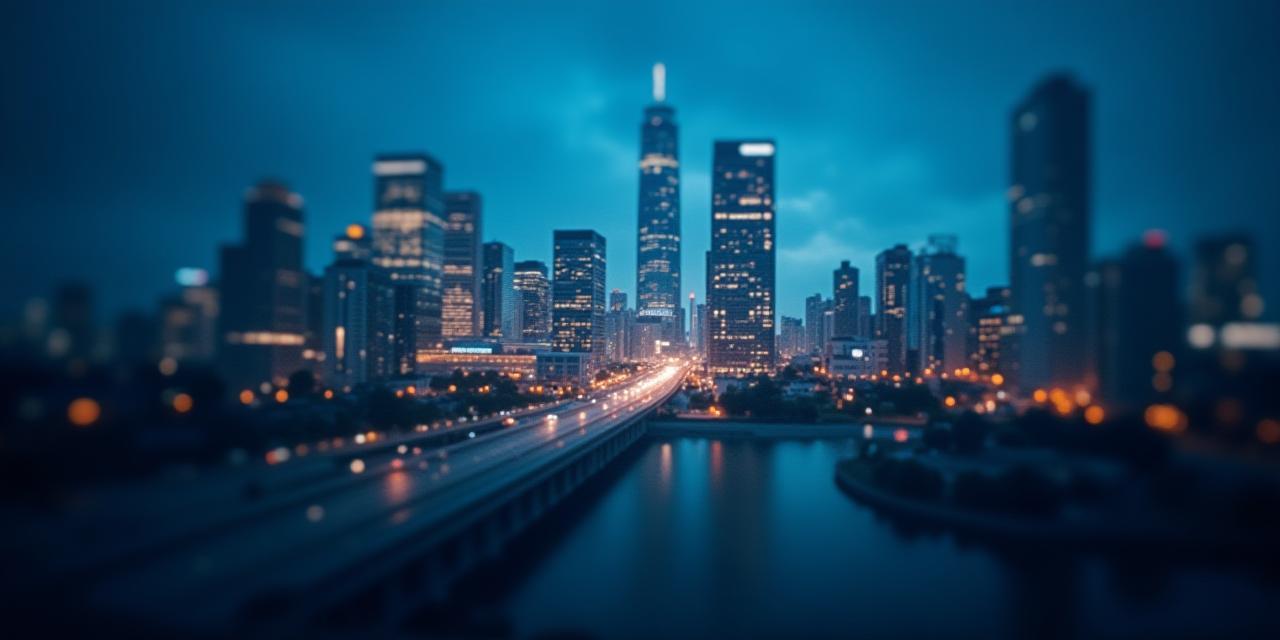 Abstract cityscape background with success focus